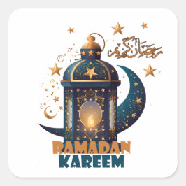 Adesivo Quadrado Feliz Ramadan Kareem E Eid Mubarak 2024
