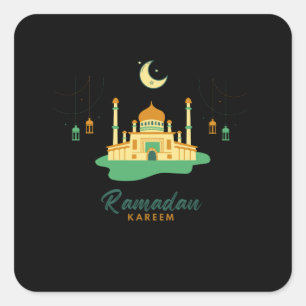 Adesivo Quadrado Feliz Ramadan Kareem e Eid Mubarak 2026