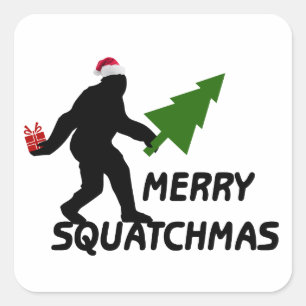 Adesivo Quadrado Feliz Squatchmas