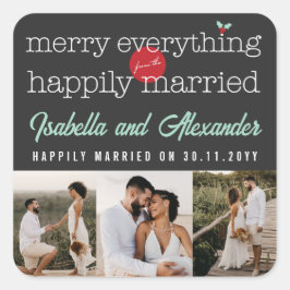 Adesivo Quadrado Feliz Tudo Da Foto Felizmente Casada 3