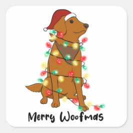 Adesivo Quadrado Feliz Woofmas Sticker
