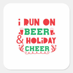 Adesivo Quadrado Feliz Xmas Eu Corro Na Cerveja