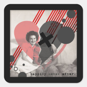 Adesivo Quadrado Felizmente nunca depois