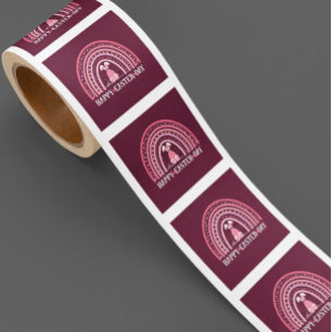 Adesivo Quadrado Felz pascoa Dia do Arco Arco-Íris Bonny Design