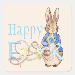 Adesivo Quadrado Felz pascoa Peter, coelho da Páscoa