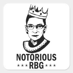 Adesivo Quadrado Feminista, notória RBG, Ruth Bader Ginsburg