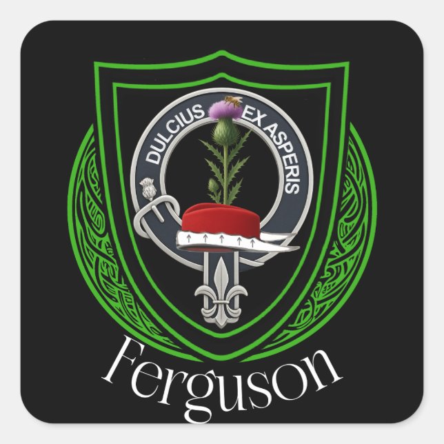 Adesivo Quadrado Ferguson Scottish Clan Crest  (Frente)
