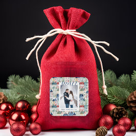 Adesivo Quadrado Feriado Azul - Foto de Natal