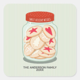 Adesivo Quadrado Feriado Bonito Deseja o Natal