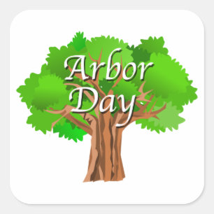 Adesivo Quadrado Feriado da Árvore do Dia da Árvore
