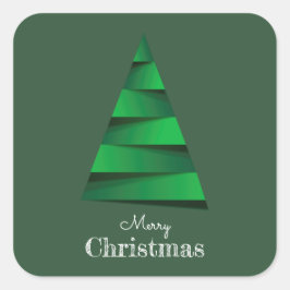 Adesivo Quadrado Feriado de Árvore de Natal Moderno
