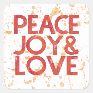 Adesivo Quadrado Feriado de Envelope de Natal da Watercolor Peace