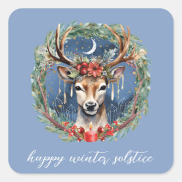 Adesivo Quadrado Feriado de inverno Feriado de Solstato Feriado Fer