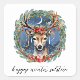 Adesivo Quadrado Feriado de inverno Feriado de Solstato Feriado Fer