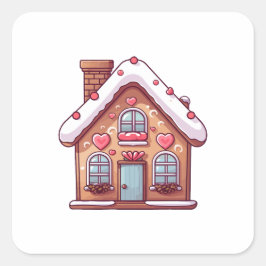 Adesivo Quadrado Feriado de Natal com Gingermore bonito