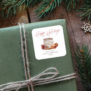 Adesivo Quadrado Feriado de Natal Cozy