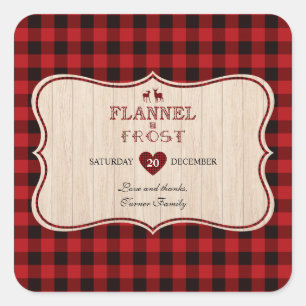 Adesivo Quadrado Feriado de Natal de Flannel e Frost Lumberjack