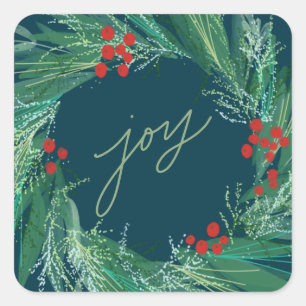 Adesivo Quadrado Feriado de Natal Joy Berry