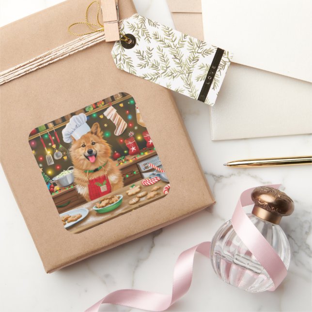 Adesivo Quadrado Feriado Finlandês Spitz Baking: Natal Festivo (Presentear)