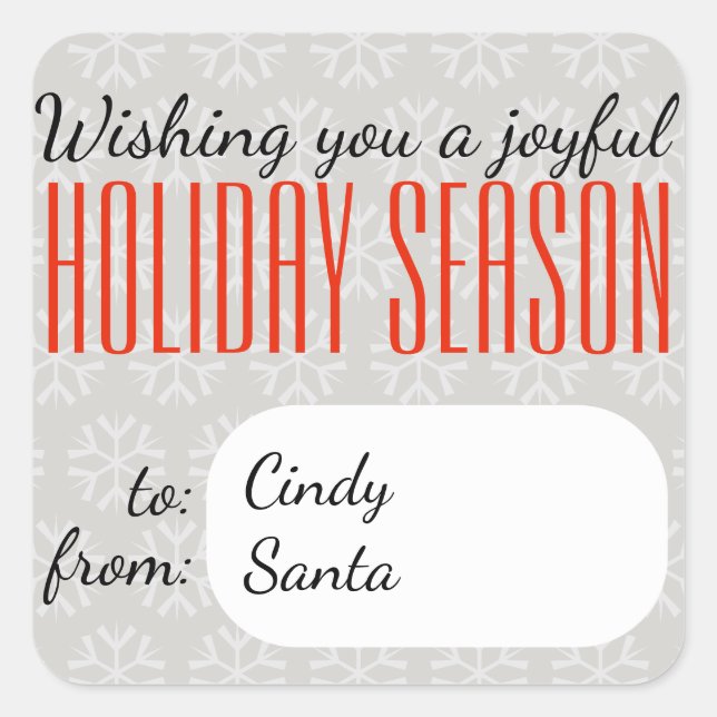 Adesivo Quadrado Feriado Joyful - Holidayzfordayz (Frente)