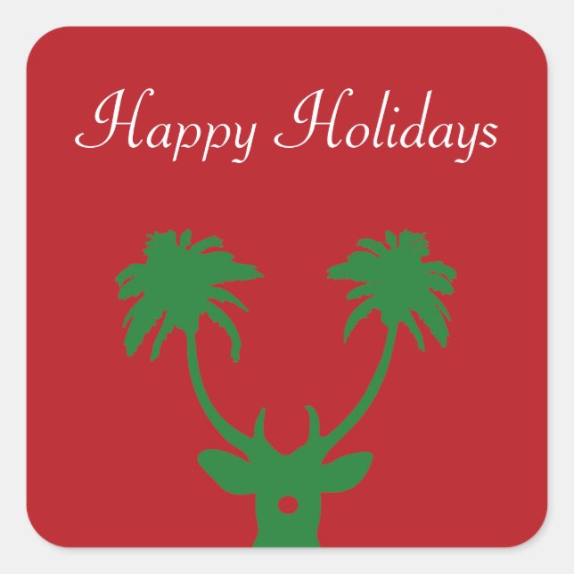 Adesivo Quadrado Feriado tropical (Frente)