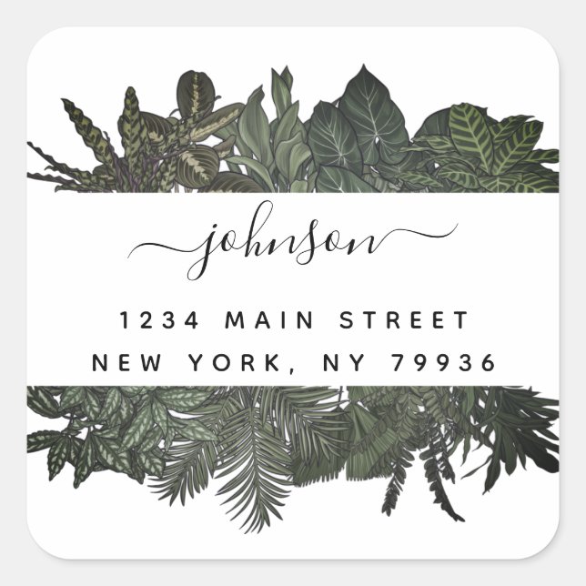 Adesivo Quadrado Feriado Tropical de Inverno Verde (Frente)