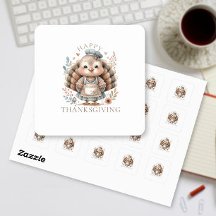 Adesivo Quadrado Feriado Turquia Adicionar Texto Personalizado