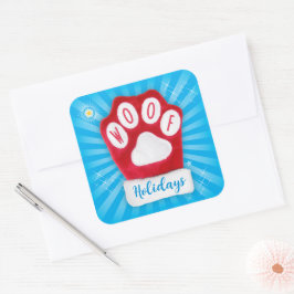 Adesivo Quadrado Feriados da WOOF Cachorros vermelhos lindos Cachor