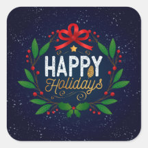 Feriados felizes do Floral Azul Elegante | Vinheta