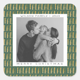 Adesivo Quadrado Férias de Natal da Família Xmas