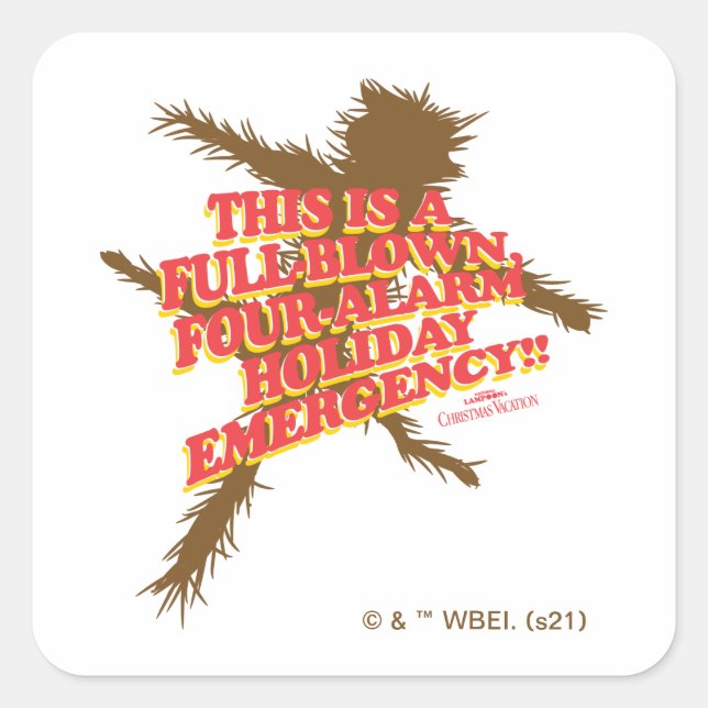 Adesivo Quadrado Férias de Natal | Emergência de Feriado de Quatro  (Frente)