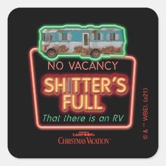 Adesivo Quadrado Férias de Natal | Sh*tter - Sinal de Neon de Cheio