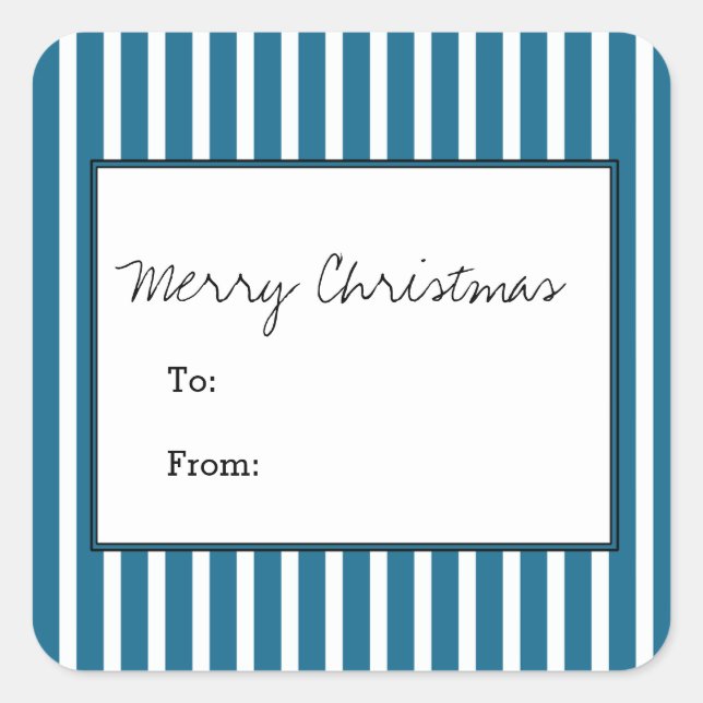 Adesivo Quadrado Férias Festivas Verticais Azuis (Frente)