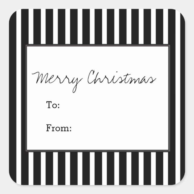 Adesivo Quadrado Férias Festivas Verticais Pretas Feriado (Frente)