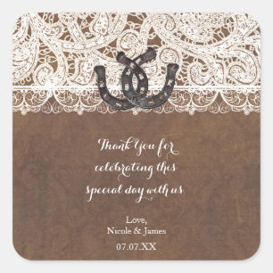 Adesivo Quadrado Ferraduras de cavalos russas e palitos ocidentais