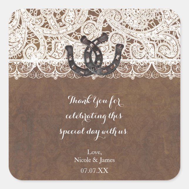 Adesivo Quadrado Ferraduras de cavalos russas e palitos ocidentais  (Frente)