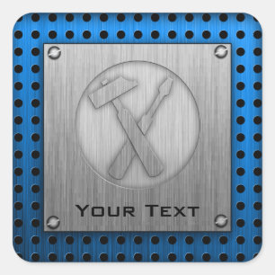 Adesivo Quadrado Ferramentas de carpinteiro com aspecto metálico es