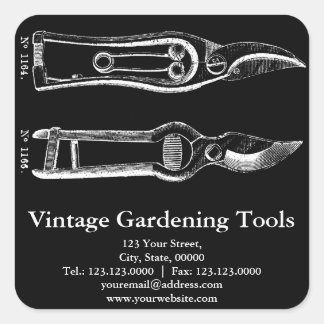 Adesivo Quadrado Ferramentas de jardinagem VINTAGE Impressoras Vinh