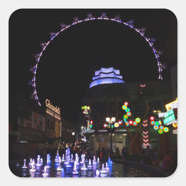 Adesivo Quadrado Ferris Wheel em Alto Cilindro Las Vegas #4 Sticker (Frente)