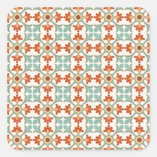 Adesivo Quadrado Ferrugem e Dourado Azulejo marroquino padrão