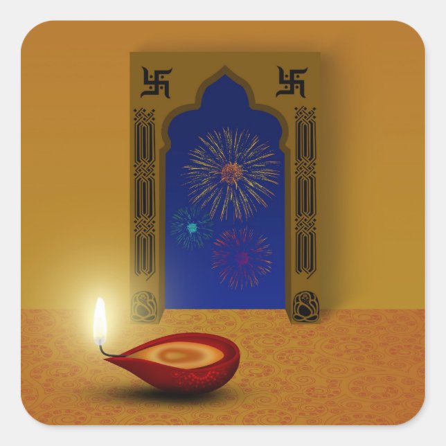 Adesivo Quadrado FesHappy Diwali - Sticker (Frente)