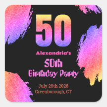 Festa de 50 anos com brilho rosa néon