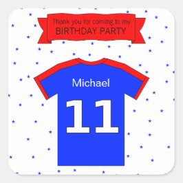 Adesivo Quadrado festa de aniversário 11 Nome personalizado e obrig