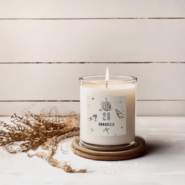 Adesivo Quadrado festa de aniversário de 30 anos com puxador de mão (Criador carregado)