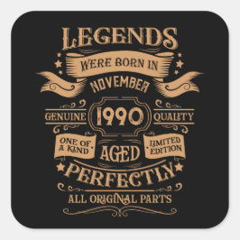 Adesivo Quadrado Festa de aniversário de 35ª safra personalizada