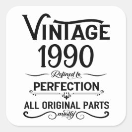 Adesivo Quadrado Festa de aniversário de 35ª safra personalizada