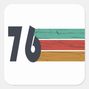 Adesivo Quadrado Festa de aniversário de 50 anos vintage 1976