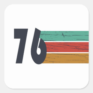 Adesivo Quadrado Festa de aniversário de 50 anos vintage de 1976