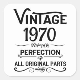 Adesivo Quadrado Festa de aniversário de 55.a safra personalizada