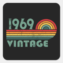 Adesivo Quadrado Festa de aniversário de 55.a safra personalizada